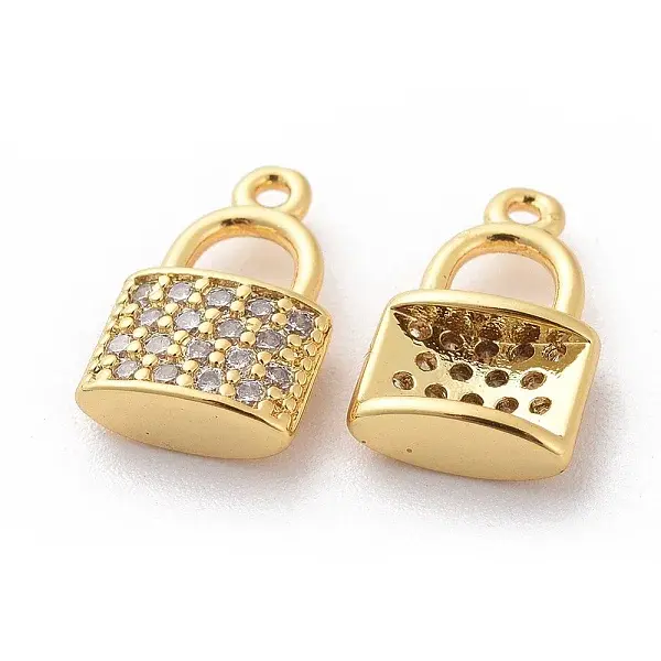 Brass Micro Pave Cubic Zirconia Charms