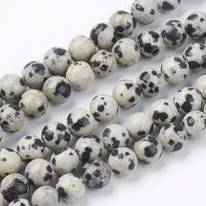 Natural Dalmatian Jasper Stone Bead Strands