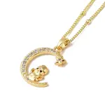 Brass Micro Pave Clear Cubic Zirconia Pendants Necklaces