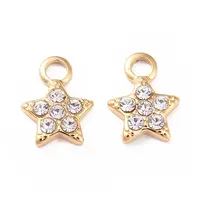 304 Stainless Steel Rhinestone Charms