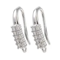 Brass Micro Pave Cubic Zirconia Earring Hooks
