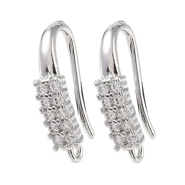 Brass Micro Pave Cubic Zirconia Earring Hooks