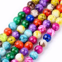 Spray Painted Glass Beads Strands