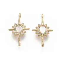 Brass Micro Pave Cubic Zirconia Links connectors