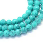 Baking Paint Glass Round Bead Strands