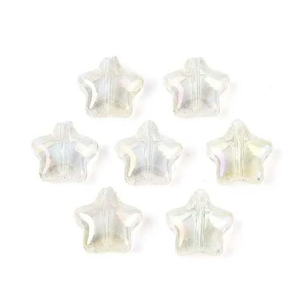 Transparent Spray Painted Glass Beads