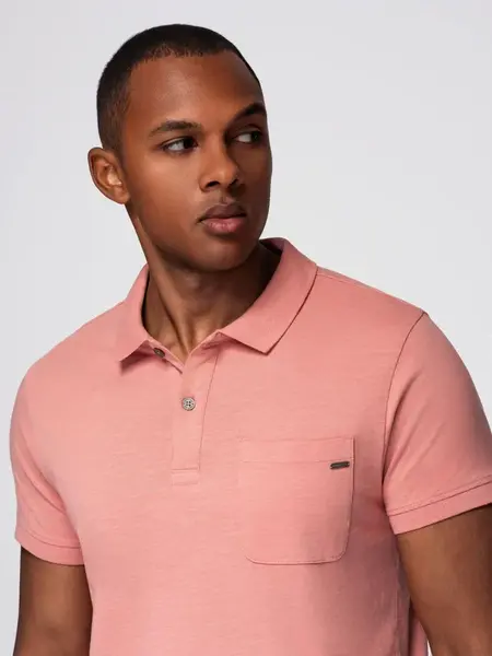 Ombre Classic cotton knit polo shirt - pink