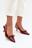 Boto Lakované lodičky na podpatku s mašličkou bordó Olvena