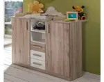 Komoda s prebaľovacím pultom Cariba, dub san remo/biela%