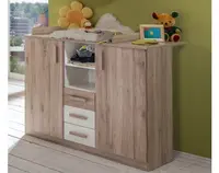 Komoda s prebaľovacím pultom Cariba, dub san remo/biela%