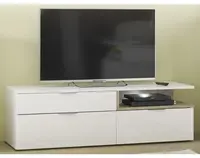 TV skrinka s osvetlením Beatrix, biela lesk/dub viking%