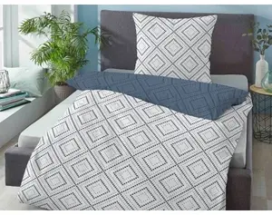 Obliečky renforcé Elena, biela/modrá%