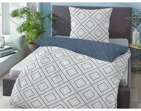 Obliečky renforcé Elena, biela/modrá%