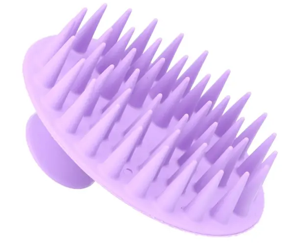 Silikónová masážna kefa na pokožku hlavy Eurostil Professional - fialová (09127/68)