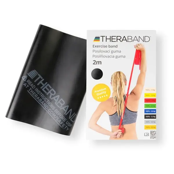 THERA-BAND Posilňovacia guma špeciálne silná - čierna 2 m