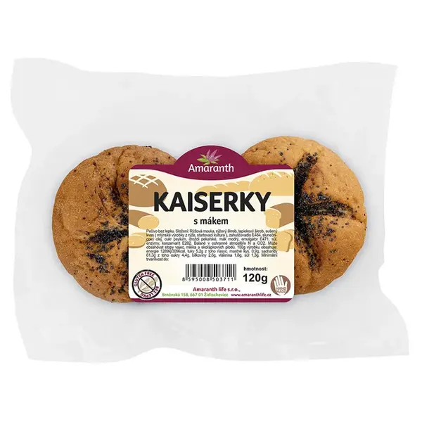 AMARANTH Bezlepkové kaiserky s makom 2 kusy