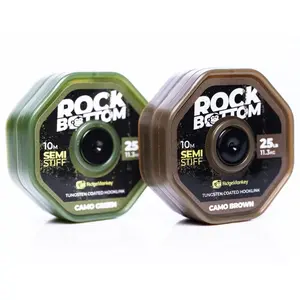 Ridgemonkey návazcová šňůrka rock bottom tungstenem potažená soft coated 10 m  25 lb - nos-nosnost 11,3 kg / barva zelená