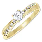 Soliter Půvabný prsten s krystaly ze zlata 229 001 00810 58 mm