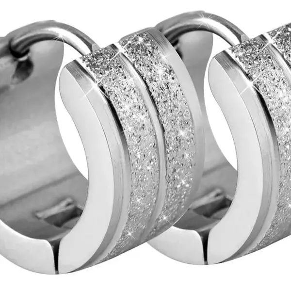 Troli Třpytivé ocelové náušnice kroužky