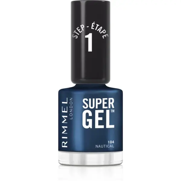 Rimmel Super Gel gelový lak na nehty bez užití UV/LED lampy odstín 104 Nautical 12 ml