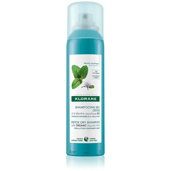 Klorane Bio Máta Vodní suchý šampon pro vlasy vystavené znečištěnému ovzduší 150 ml