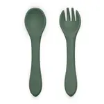 Petite&Mars Take&Match Silicone Cutlery příbor Misty Green 6 m+ 2 ks