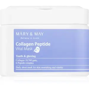 Mary&May Collagen Peptide Vital Mask sada plátýnkových masek s protivráskovým účinkem 30 ks