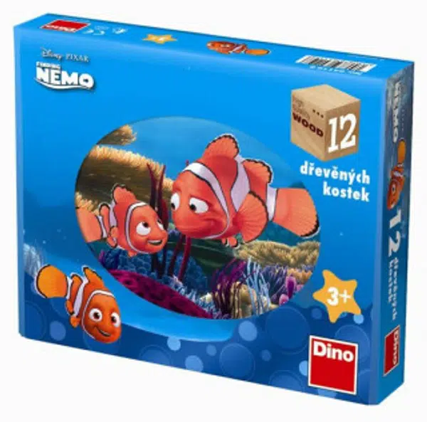 Dřevěné kostky Nemo – 12 kostek