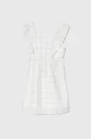 Dětské lněné šaty United Colors of Benetton bílá barva, mini