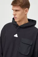 Mikina adidas pánská, černá barva, s kapucí, hladká, IR5180