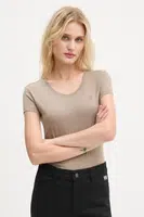 Bavlněné tričko G-Star Raw dámské, béžová barva, D24533-4107