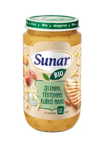 Sunar BIO příkrm Zelenina, těstoviny a kuřecí maso 12m+ 235 g