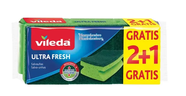 Vileda Ultra Fresh houbička vysoká 2+1 ks