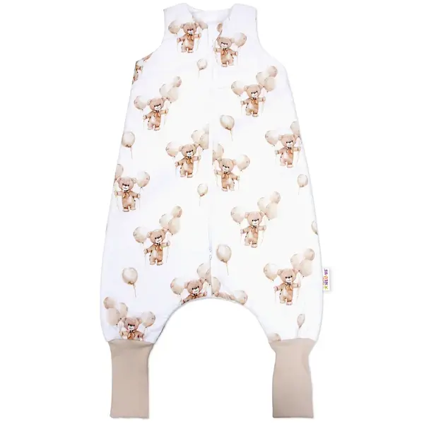Baby Nellys Spací vak se zahrnovacími nohavičkami Teddy Ball, vel. S, 68/86