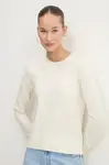 Svetr z vlněné směsi Guess Jeans dámský, béžová barva, W4BR83 Z3HO2