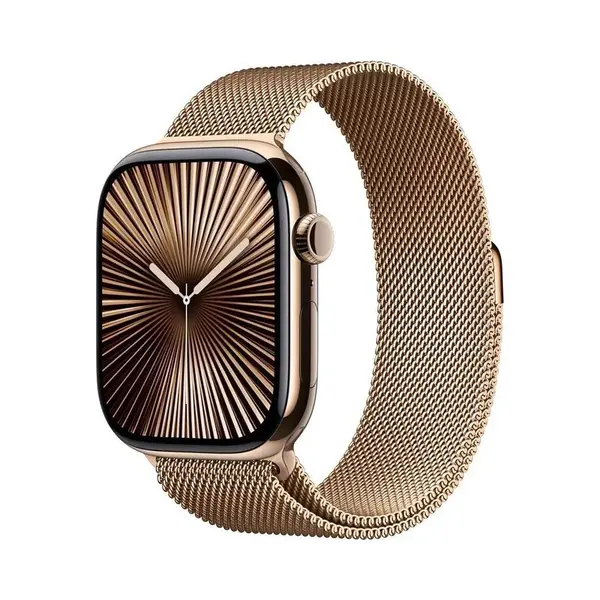 Apple Watch S10 Cellular 46 mm Milanese loop chytré hodinky gold/tit