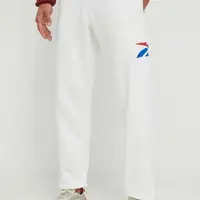 Tepláky Reebok Classic bílá barva, s potiskem