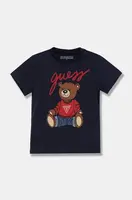 Dětské bavlněné tričko Guess tmavomodrá barva, H4BT01 I3Z14