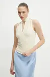 Halenka Guess FANNIE dámská, béžová barva, hladká, W5RP05 KCBO2
