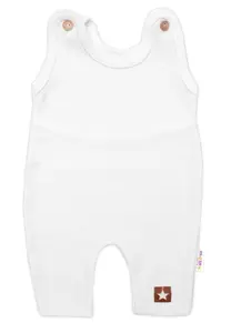 Baby Nellys Pletené láclové kalhoty Boy Star, bílé, vel.56