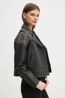 Kožený křivák Pepe Jeans FANTASY dámská, černá barva, přechodná, PL402523