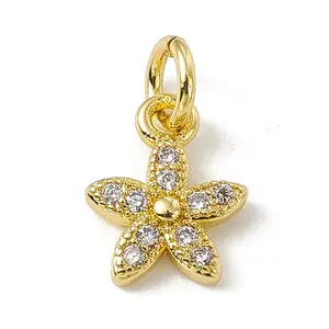 Brass Micro Pave Cubic Zirconia Charms