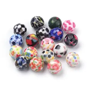 Opaque Printed Acrylic Beads