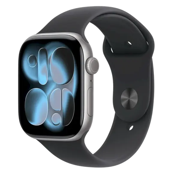 APPLE Watch 11 GPS + Cellular 42mm vesmírne šedý hliník - čierny športový remienok - M/L