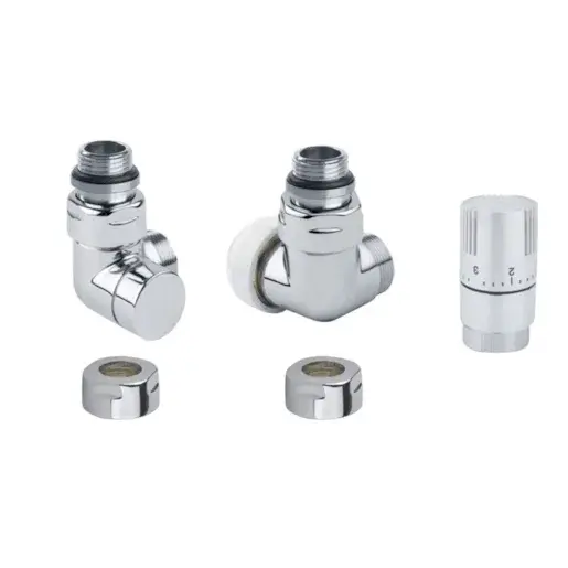 Termostatická sada ISAN uhlová pravá biela O39BUCR101