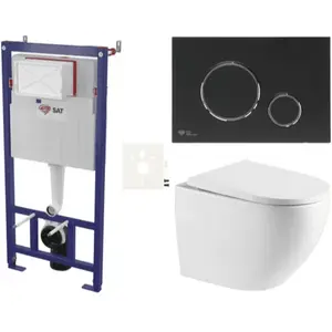 Závesný WC set do ľahkých stien / predstenová SAT SIKOSSREX6778K