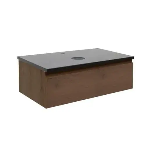 Kúpeľňová skrinka s technickým kameňom SAT B-Way 59x30x45 cm matný orech BWAY60NUTTK