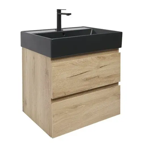 Kúpeľňová skrinka 2 zásuvky s umývadlom SAT B-Way 59x50x45 cm dub matný BWAY260OAKU2B2B