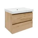 Kúpeľňová skrinka 2 zásuvky s umývadlom SAT B-Way 79x50x45 cm dub matný BWAY280OAKU1BI