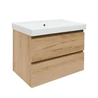 Kúpeľňová skrinka 2 zásuvky s umývadlom SAT B-Way 79x50x45 cm dub matný BWAY280OAKU1BI